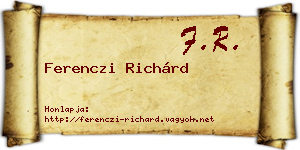 Ferenczi Richárd névjegykártya