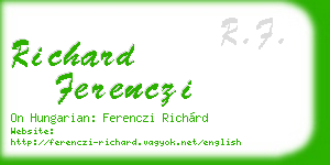 richard ferenczi business card