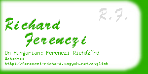 richard ferenczi business card